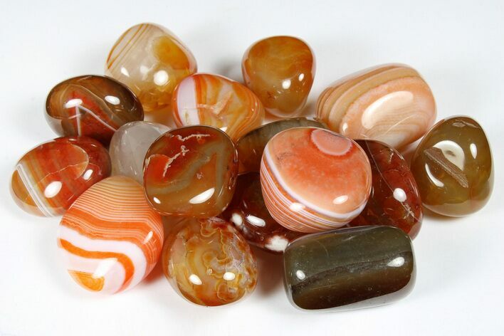 Tumbled Banded Carnelian Agate Stones - Photo 1